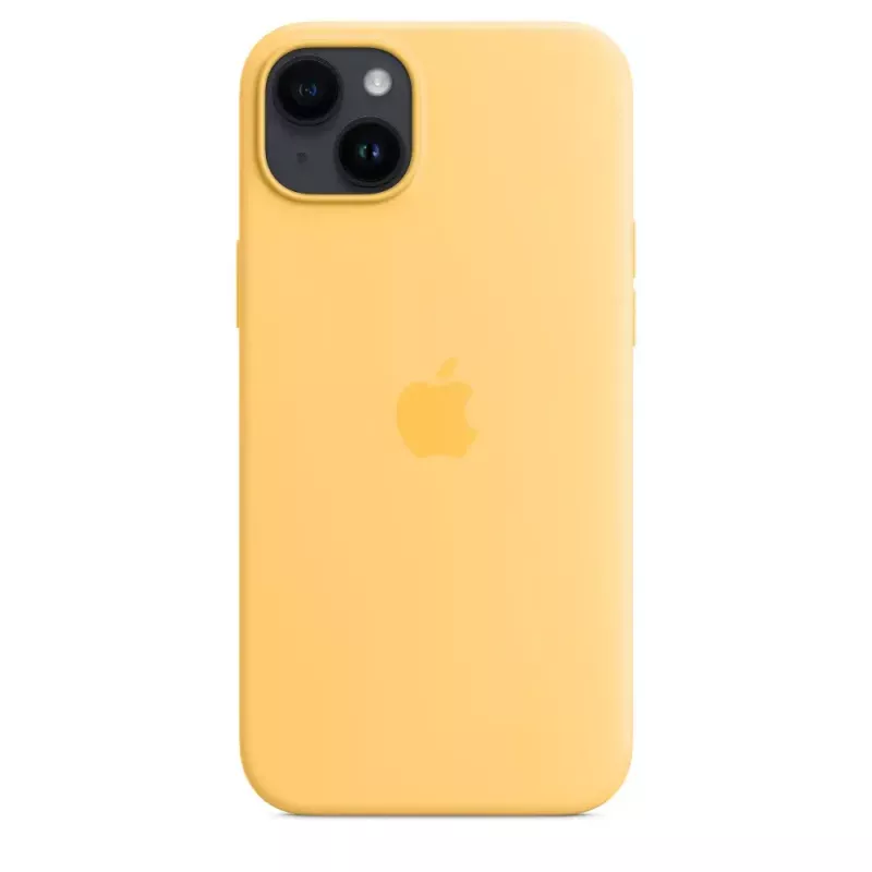 Silikonikotelo Apple iPhone 14 Plus MagSafe Sunglow keltainen