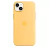 Silikonikotelo Apple iPhone 14 Plus MagSafe Sunglow keltainen