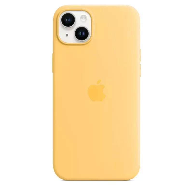 Silikonikotelo Apple iPhone 14 Plus MagSafe Sunglow keltainen