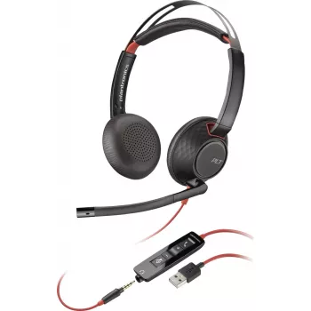 Kuulokkeet Poly Blackwire 5220 stereo USB-A — johdollinen stereo-USB-A-liitäntä, panta, mikrofoni