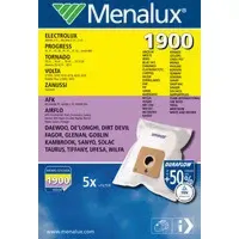 Menalux 1900 pölypussi valkoinen