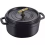 Pyöreä valurautainen pata Staub La Cocotte Buster & Punch 24 cm, musta