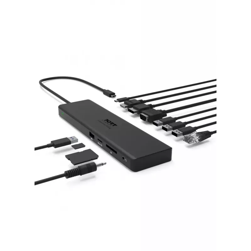 Kannettavan telakointiasema Port Replicator Port Designs 901906-W USB 3.2 Gen 2 Type-C musta