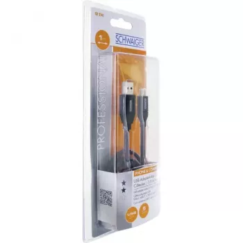 USB-kaapeli Schwaiger CK 3141 USB 3.2 Gen 1 1 m USB A USB C musta
