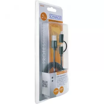 Schwaiger USB-kaapeli CK 3112 USB 2.0 1 m USB A Micro-USB B musta