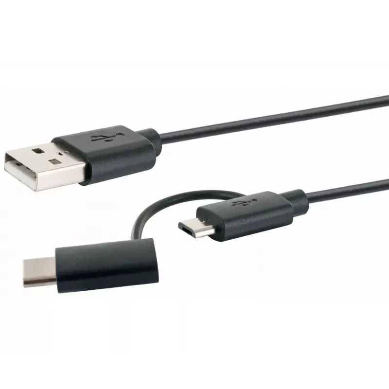 Schwaiger USB-kaapeli CK 3112 USB 2.0 1 m USB A Micro-USB B musta