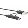 Schwaiger USB-kaapeli CK 3112 USB 2.0 1 m USB A Micro-USB B musta
