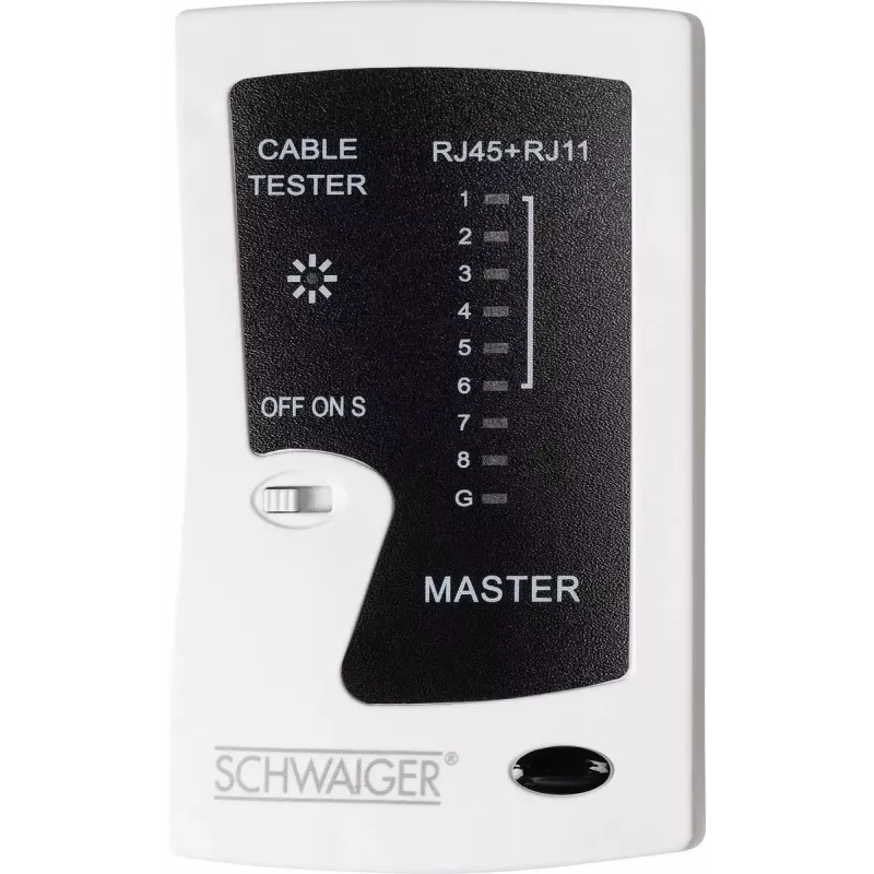 Verkkokaapelitesteri Schwaiger NWM1 531 RJ-11 RJ-45 musta valkoinen