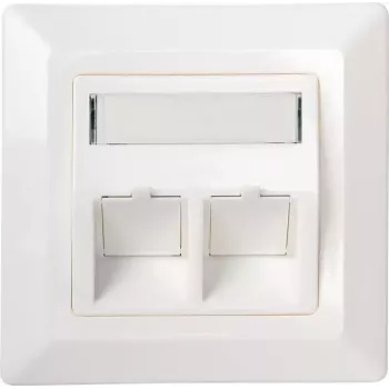 Schwaiger NKSD2532 verkkoliitäntärasia 2x Keystone, valkoinen