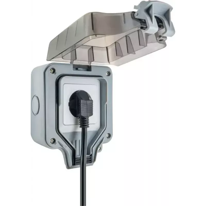 Pistorasia Schwaiger SOAD0100 harmaa IP66 230V 16A