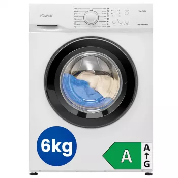 Täyttöluukullinen pyykinpesukone BOMANN WA7161 — 6 kg, 1000 kierr./min, luokka A, valkoinen