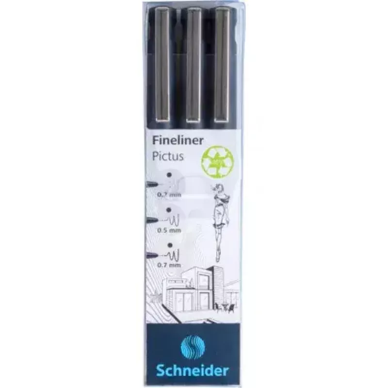 Fineliner Schneider Pictus musta 3 kpl