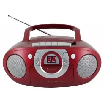 Kannettava stereojärjestelmä Soundmaster SCD5100RO — CD/radio/USB? (harmaa, punainen)