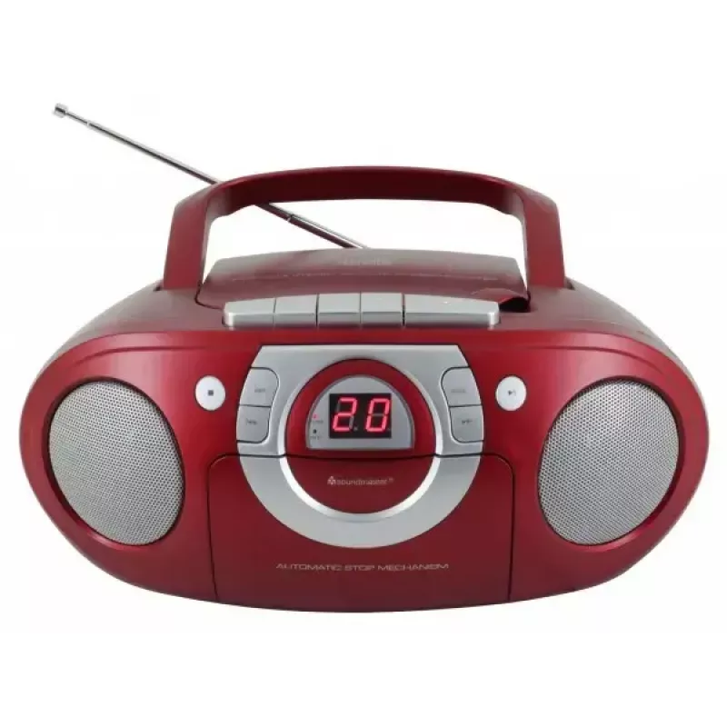 Kannettava stereojärjestelmä Soundmaster SCD5100RO — CD/radio/USB? (harmaa, punainen)