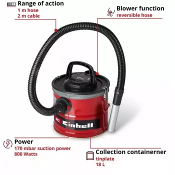Einhell TC-AV 1830 D tuhka-imuri 18 L (malli 2351662)