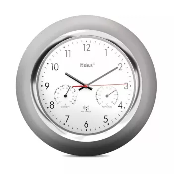 Digitaalikello Mebus 19454 pyöreä hopea valkoinen paristo AA