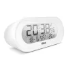 Digitaalinen herätyskello Mebus 25808 soikea valkoinen sininen taustavalo AAA-paristo
