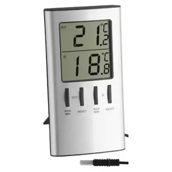 Elektroninen ympäristölämpömittari TFA-Dostmann 30.1027 sisätiloihin hopea °C