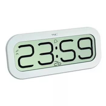 Digitaalikello TFA-Dostmann 60.4514 soikea valkoinen LCD 321 mm