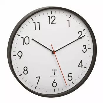 Kvartsikello TFA-Dostmann 60.3537.01 pyöreä musta seinä-/pöytäkello