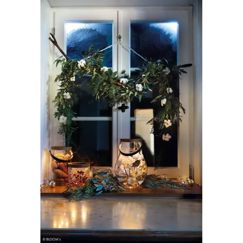 Pöytävalaisin Krinner LUMIX Deco Glass Basic LED läpinäkyvä bambu lasi