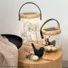 Pöytävalaisin Krinner LUMIX Deco Glass Basic LED läpinäkyvä bambu lasi