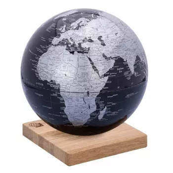 Poliittinen karttapallo TROIKA EXPLORER 360° 25 cm Classic pöytä musta hopea