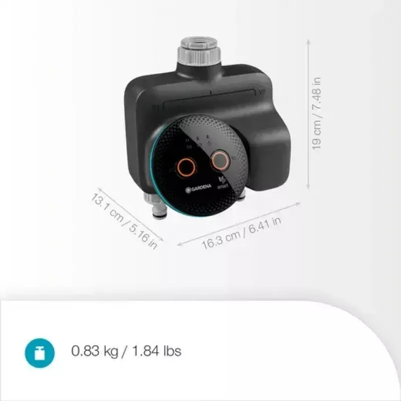 GARDENA smart home -kastelunohjaus Wireless 19034-20 — Bluetooth, paristokäyttöinen (AA), musta
