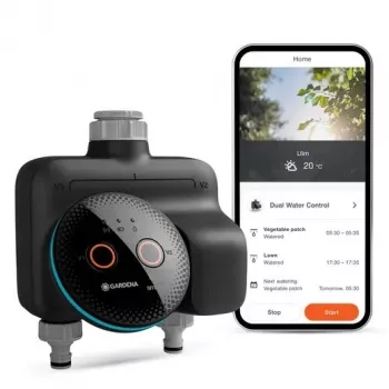 GARDENA smart home -kastelunohjaus Wireless 19034-20 — Bluetooth, paristokäyttöinen (AA), musta