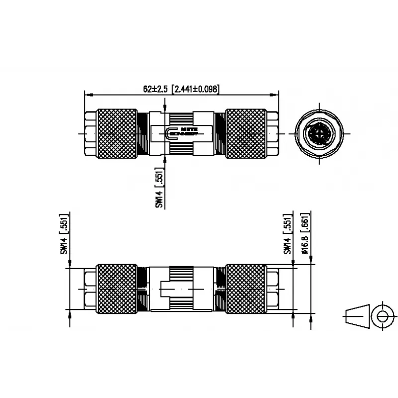 Kaapeliliitin BTR NETCOM 130863-02-E