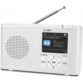Reflexion TRA23DAB/WH DAB+/FM pöytäradio, ladattava, valkoinen