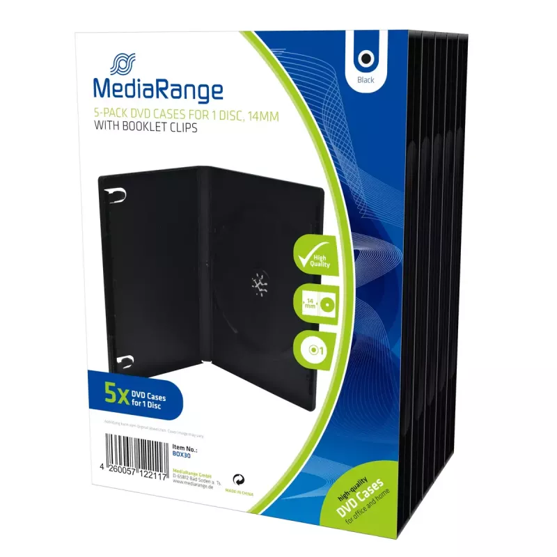 MediaRange BOX30 DVD-kotelot, musta