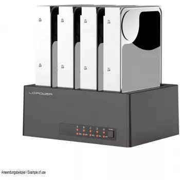 HDD-telakointiasema LC-Power LC-DOCK-U3-4B-V2 USB 3.0:lla ja monipaikkaisella tuella