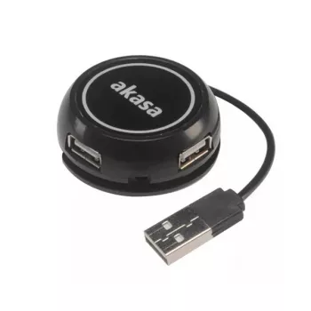 USB-keskitin Akasa Connect4C 4-IN-1 musta