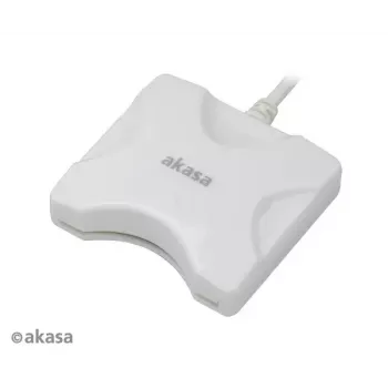 Kortinlukija Akasa AK-CR-03WHV2 USB 3.0 valkoinen, ulkoinen monipaikkainen lukija SD/microSD/CF/Memory Stick -korteille