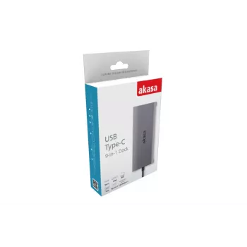 Telakointiasema Akasa USB Type-C 9-in-1