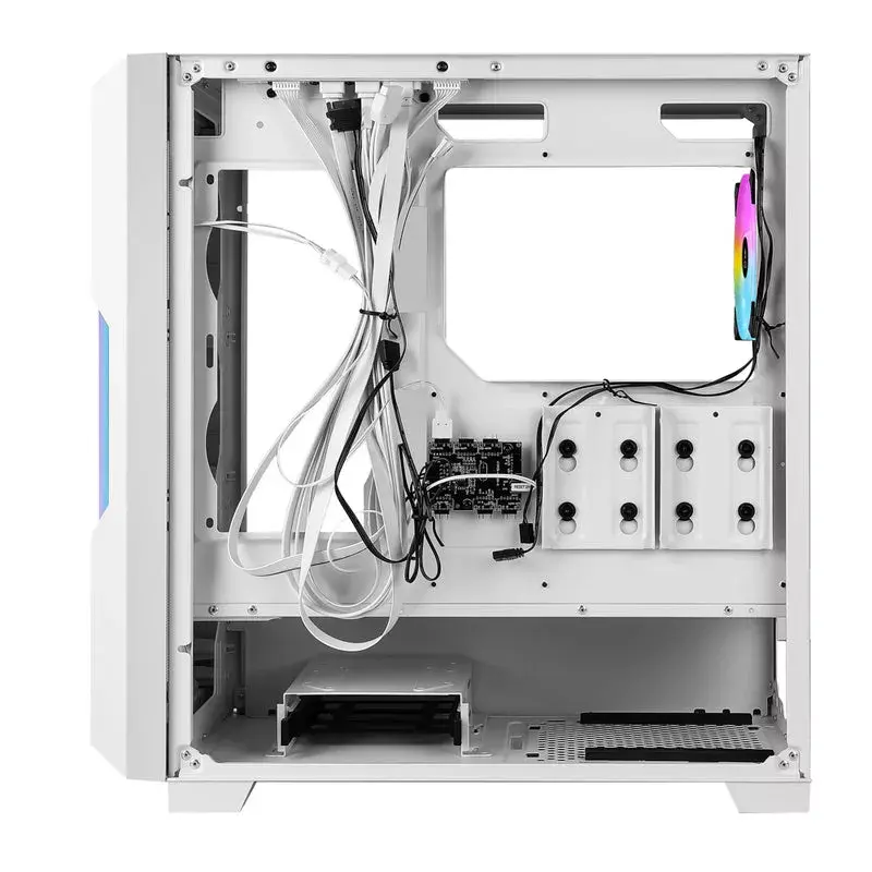 PC-kotelo Azza Guardian Glass Midi Tower valkoinen