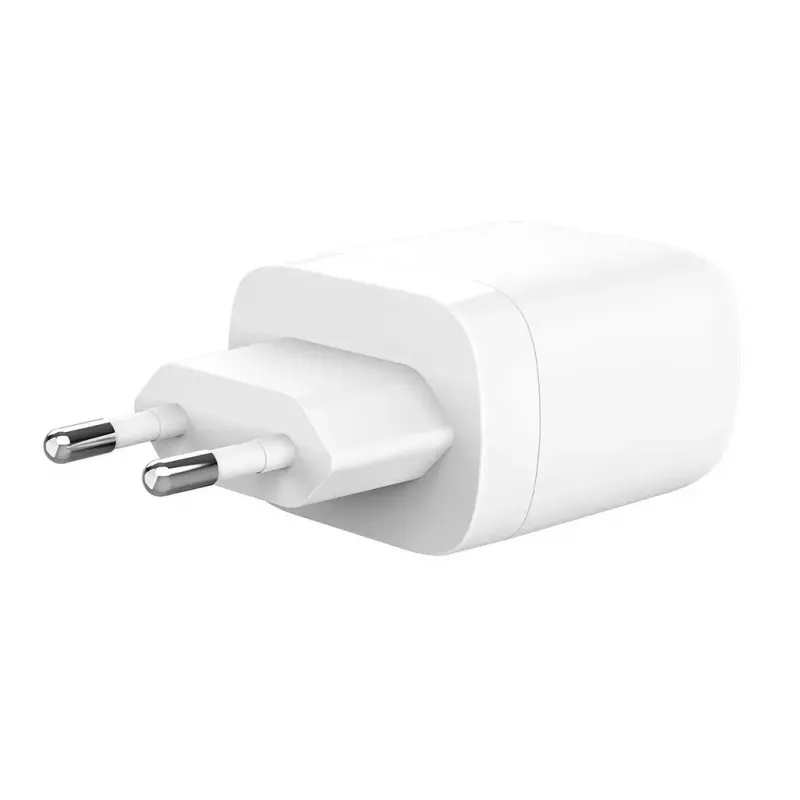 Silicon Power QM25 30W seinälaturi kahdella liitännällä, USB-C ja USB-A, valkoinen (SP30WASYQM252PCW)