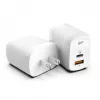 Silicon Power QM25 30W seinälaturi kahdella liitännällä, USB-C ja USB-A, valkoinen (SP30WASYQM252PCW)