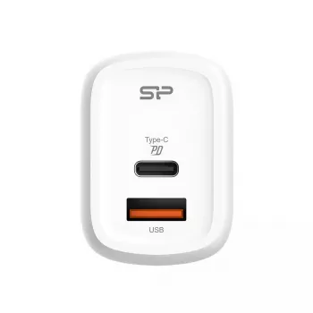 Silicon Power QM25 30W seinälaturi kahdella portilla, USB-C ja USB-A, valkoinen (SP30WASYQM252PCW)