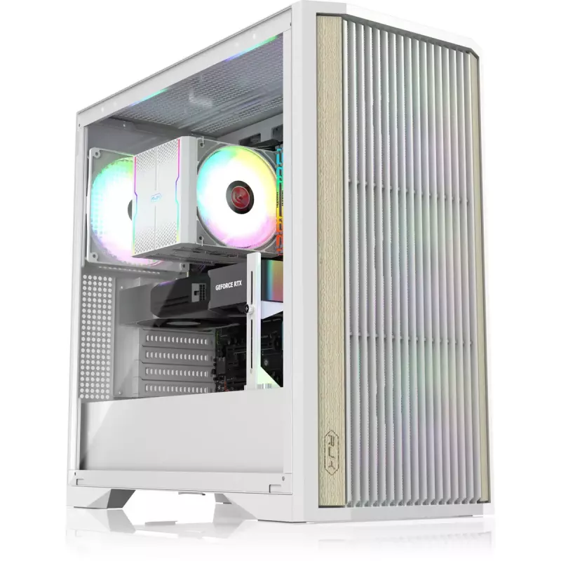 Torni-PC-kotelo RAIJINTEK AGOS MAX-MS4 valkoinen karkaistulla lasilla