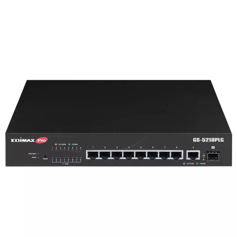 Hallittava kytkin Edimax GS-5210PLG 8 porttia Gigabit Ethernet PoE musta