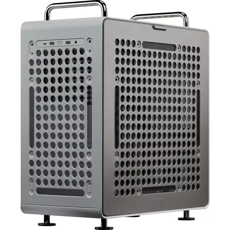 Tietokonekotelo Cooler Master QUBE 540 Moonstone — Mid-Tower karkaistulla lasisivupaneelilla (harmaa)
