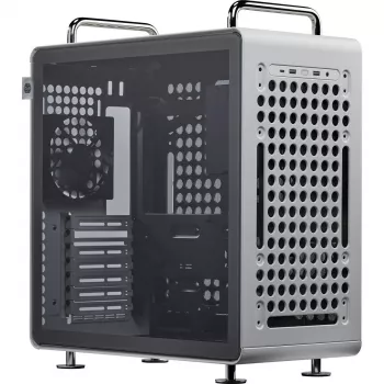 Tietokonekotelo Cooler Master QUBE 540 Moonstone — Mid-Tower karkaistulla lasisivupaneelilla (harmaa)