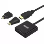Unitek Y-6355 Micro/Mini HDMI - VGA + Audio 3-in-1 -sovitin, musta