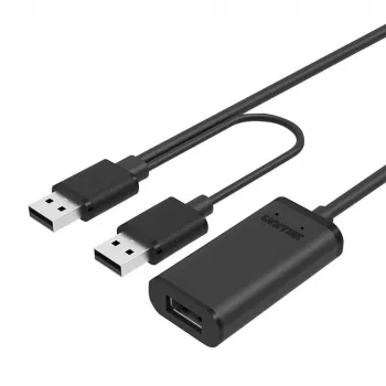 USB-kaapeli UNITEK Y-277 USB 2.0 5m 2x USB A musta