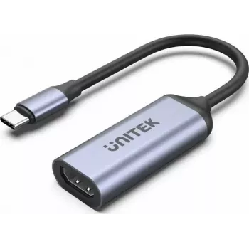 USB-C - HDMI -adapteri Unitek V1416B, harmaa, yhden portin videolähtö