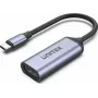 USB-C - HDMI -adapteri Unitek V1416B, harmaa, yhden portin videolähtö
