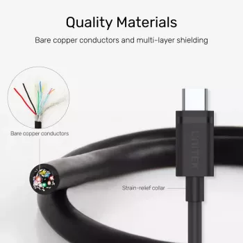 UNITEK USB-kaapeli C14103BK-1.5M USB 3.2 Gen 1 USB A USB C musta 1,5m