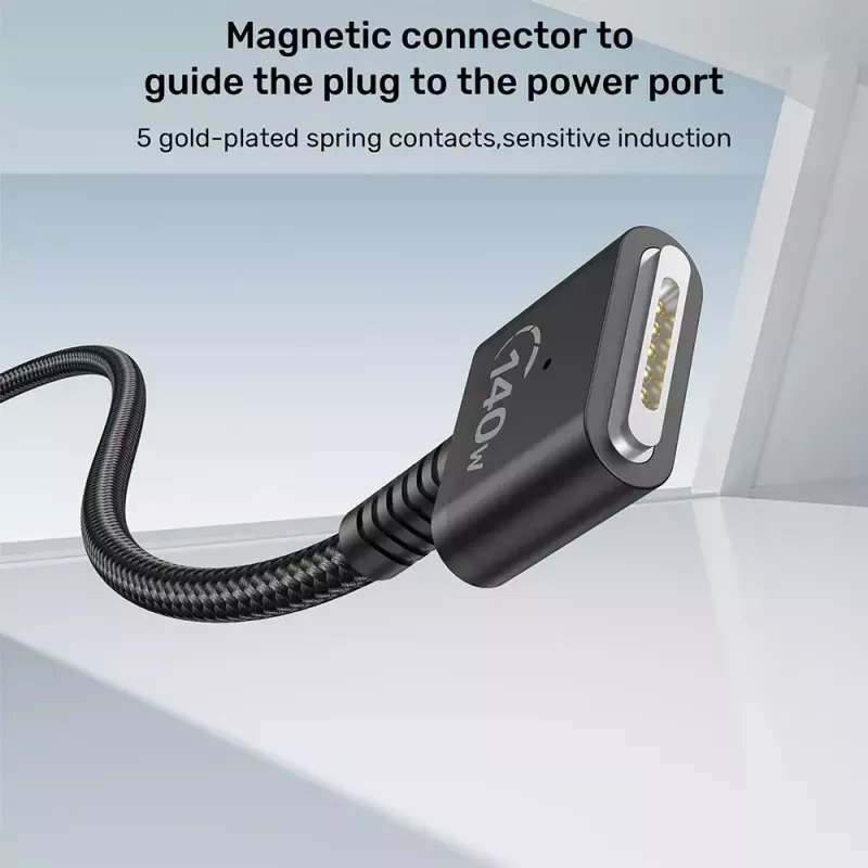 Virtakaapeli UNITEK C14121BK-1M musta MagSafe 3 USB C 1m 28V 5A
